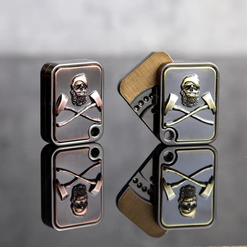 Pirate POW Skull Mechanical Card Slider & Fidget Spinner