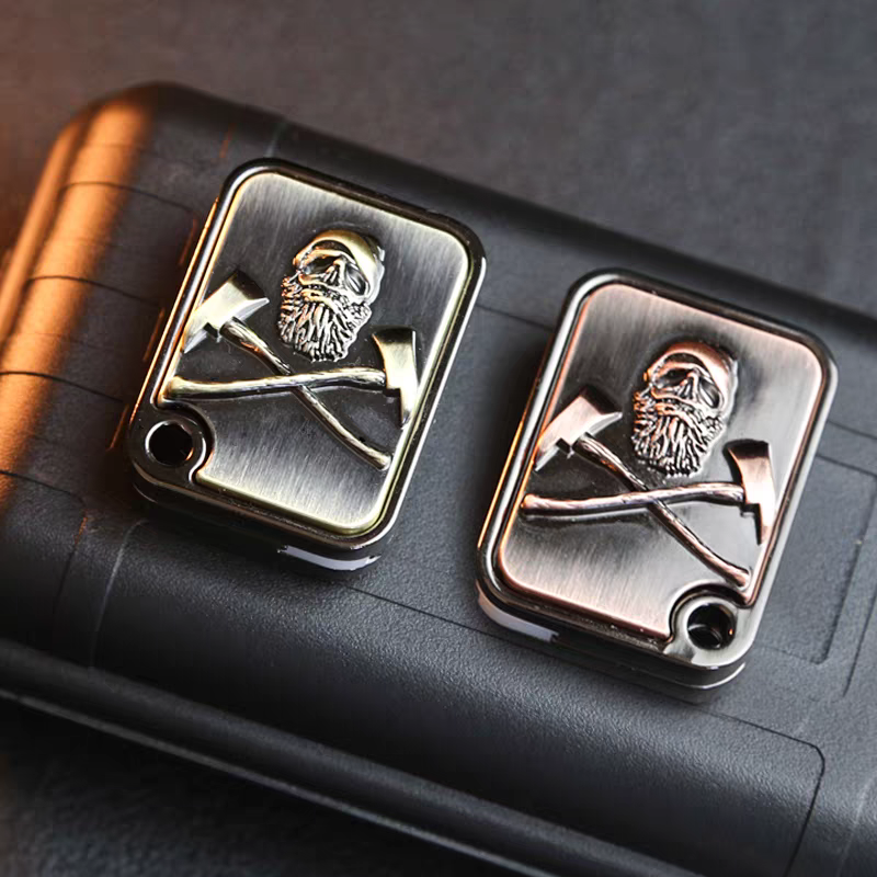 Pirate POW Skull Mechanical Card Slider & Fidget Spinner